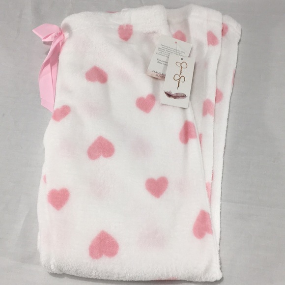 Jessica Simpson White & Pink Heart Pajama Bottoms - Picture 1 of 4